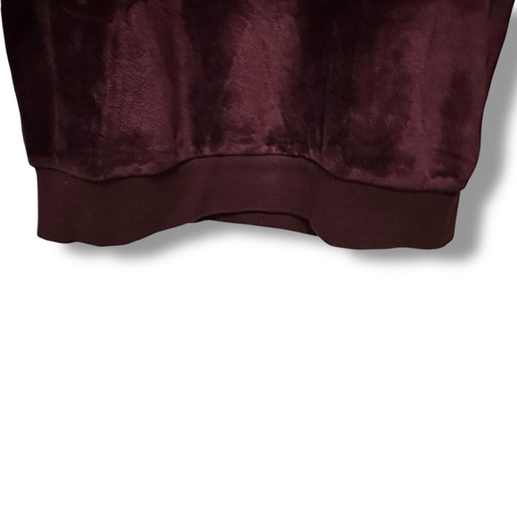 256 ASOS | NWOT Turkey Burgundy Green Velvet Stripe Sweatshirt Pullover (Size S) - Picture 9 of 14